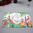 thumbnail image 2 of MKHERT Tropical Exotic Flamingo Bird Leaves and Summer Flowers Placemats Table Mats for Dining Room Kitchen Table Decoration 12x18 inch,Set of 6, 2 of 4