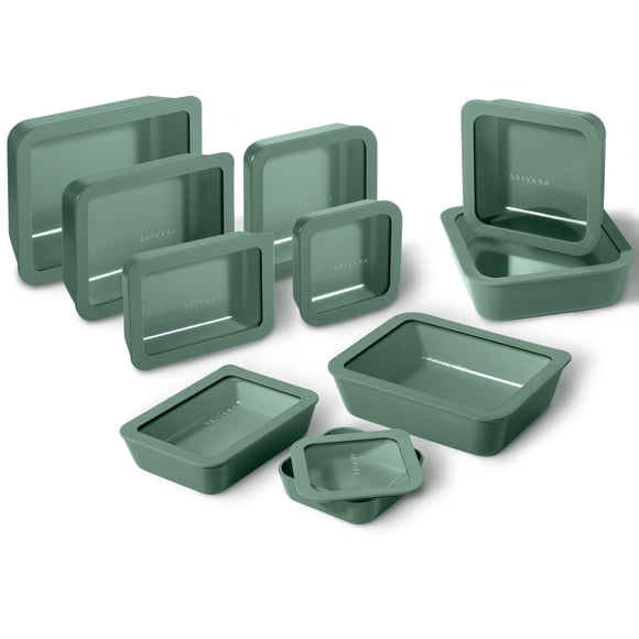 Juego de 10 Contenedores para Alimentos BRIVARA HOME con Recubrimiento Cerámico