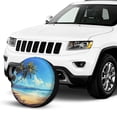 thumbnail image 2 of KAKALAD Beach palm trees Spare Tire Cover Universal Vehicle Accessories Buckle Car Tools 15”in, 2 of 6