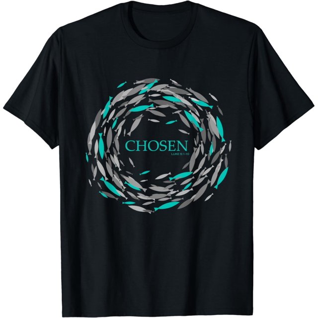 Camiseta informal holgada de algodón de manga corta con estampado "CHOSEN x Fish" para hombre