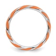 thumbnail image 2 of Sterling Silver Stackable Expressions Twisted Orange Enameled Ring - Size 7, 2 of 3