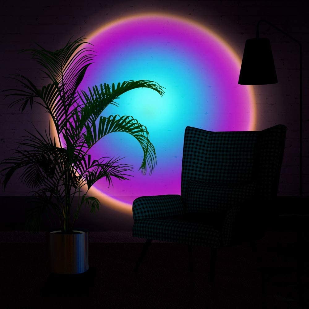 Sunset Lamp Rainbow Projection Lamp LED Light Projector for Living Room  Bedroom Background Wall Color Lights for Taking Pictures Live Broadcast 