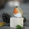 thumbnail image 2 of Adornos de pájaros de madera tallada, pintados en tilo, decorativos, para interiores y exteriores, manualidades, regalos navideños., 2 of 11