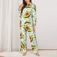 thumbnail image 2 of Fotbe Avocado Doing Sport Conjunto de Pijama de Manga Larga para Mujer con Estampado, Ropa de Dormir de 2 Piezas, Conjunto de Casa Suave y Cómodo con Bolsillos-Medium, 2 of 7