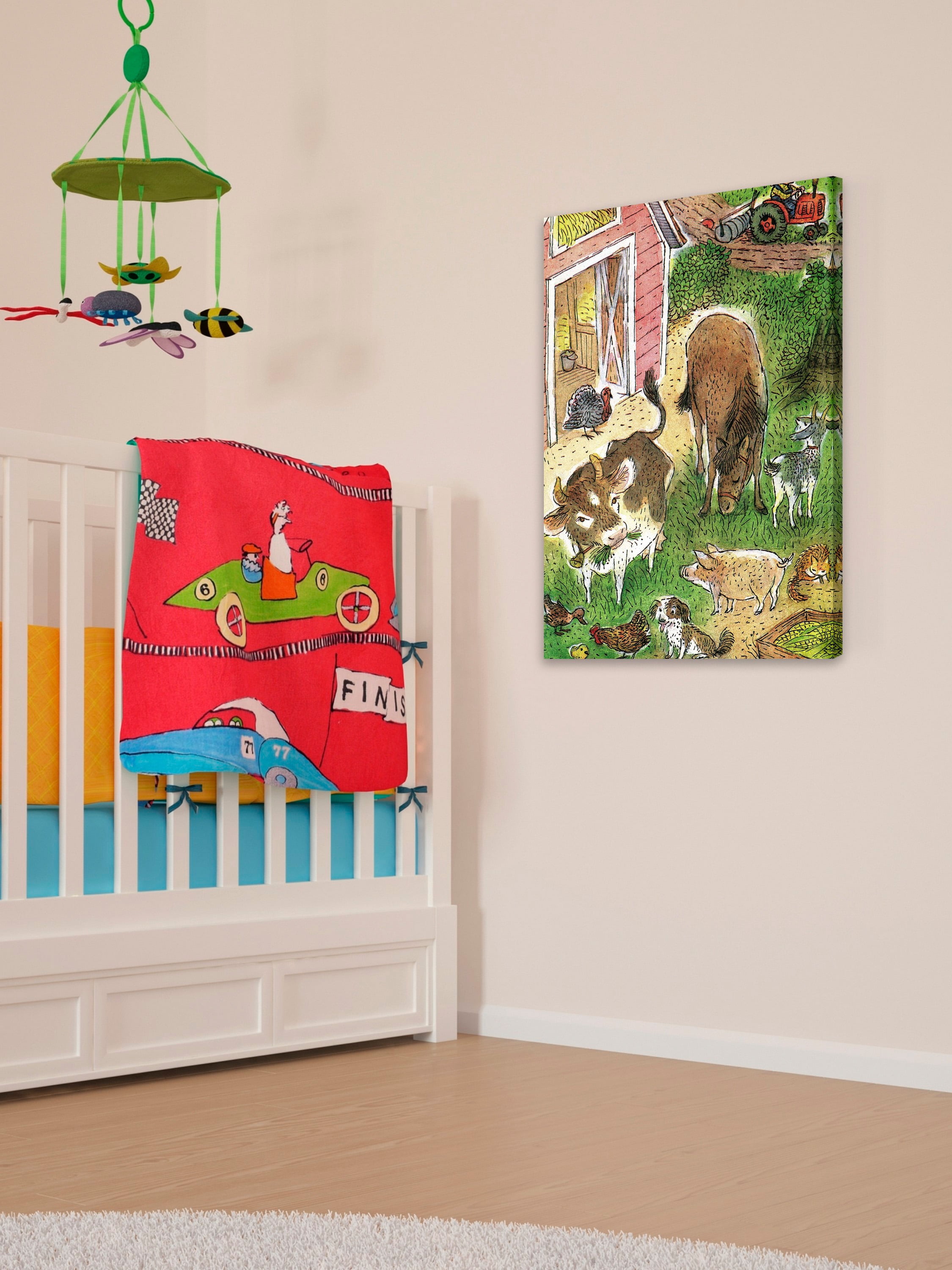 "Farm Animals" Painting Print on Wrapped Canvas