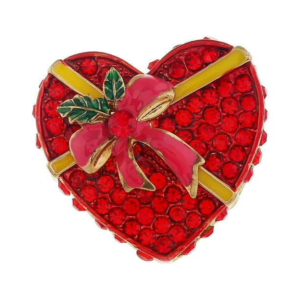 Elegante broche navideño, accesorios decorativos, ropa, insignias, broches, Corazón
