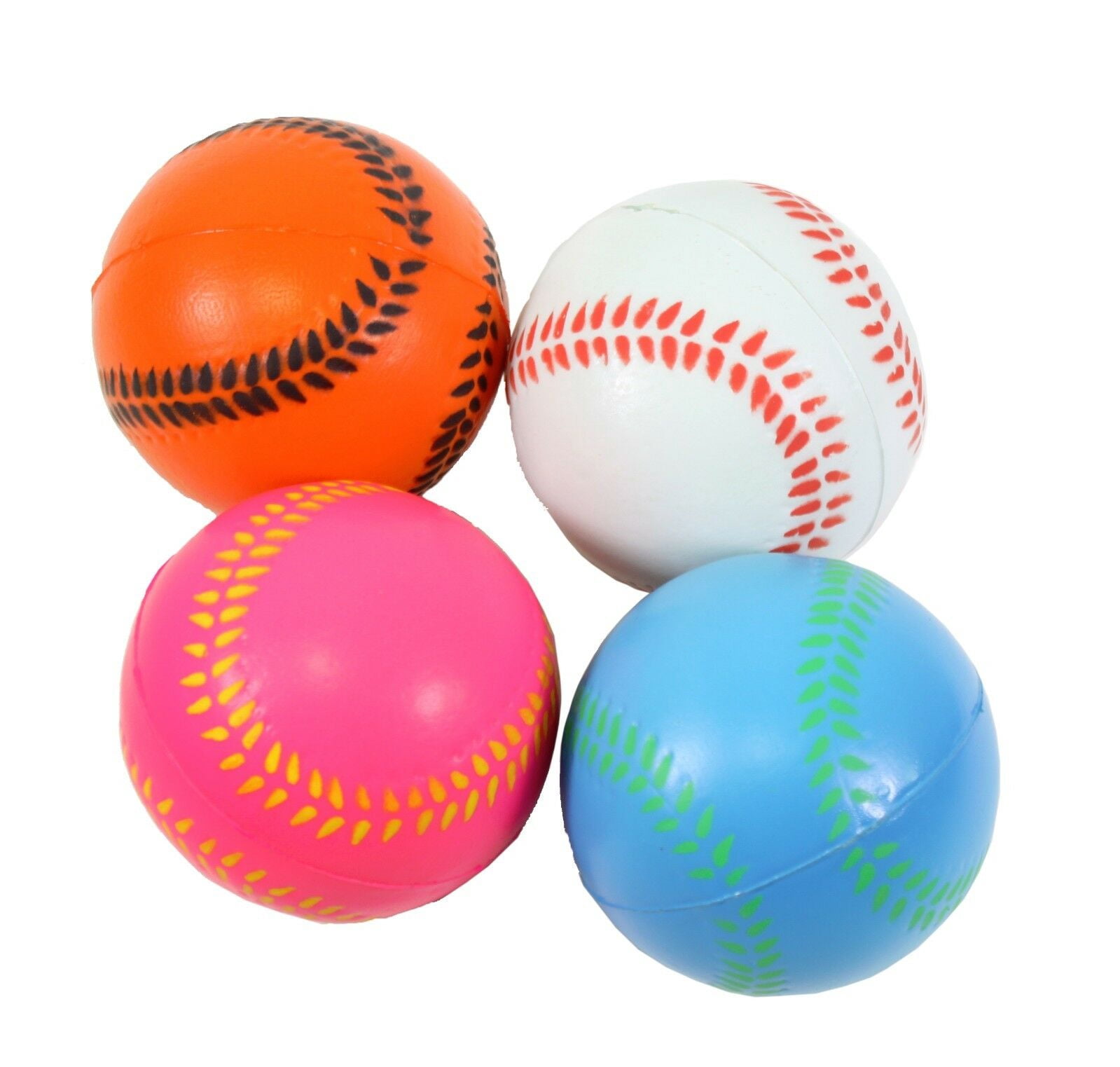 4 Large Baseball Hand Wrist Finger Exercise Stress Relief Therapy Squeeze Balls LS01585