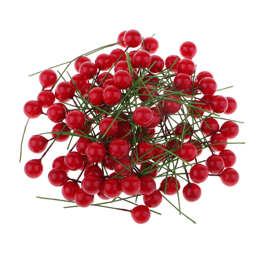 50pcs Mini Fake Fruit Berries Artificial Pomegranate Cherry Stamen Home Decor 