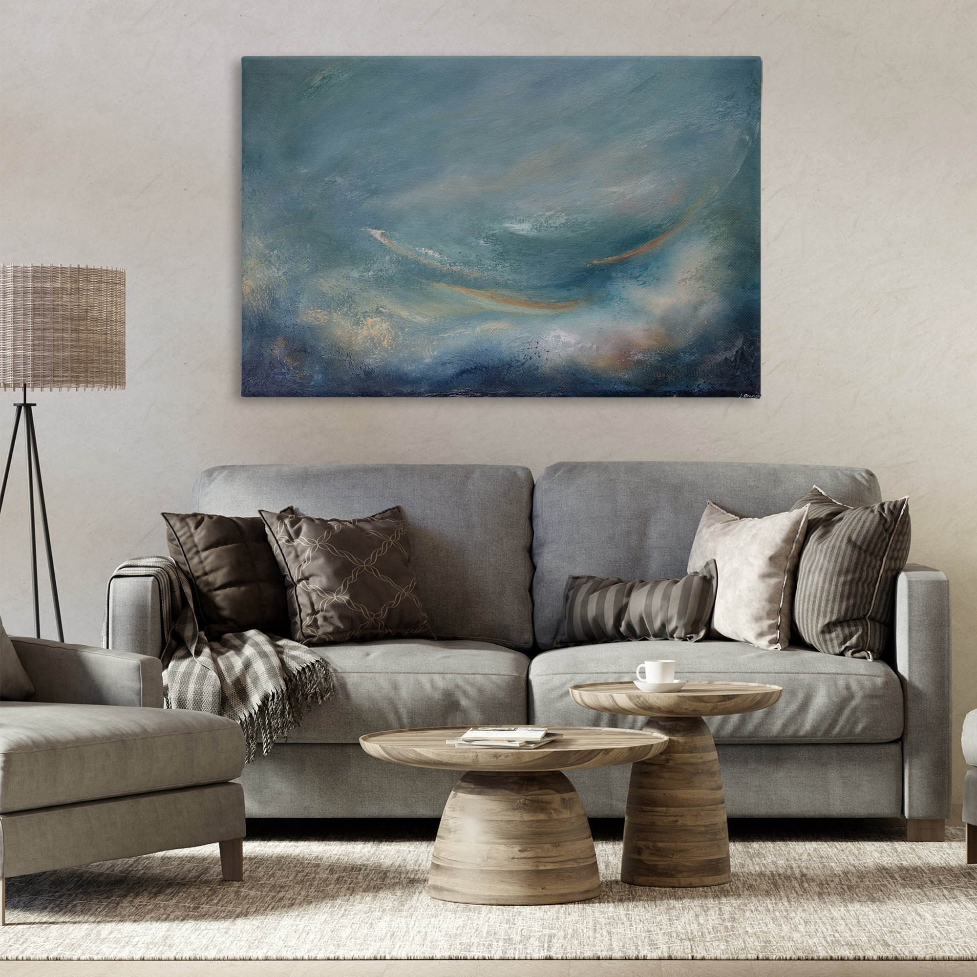 Stupell Industries Dark Storm Clouds Abstract Abstract Painting Wrapped Canvas Art Print Wall Art, 45 x 30