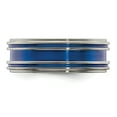 thumbnail image 4 of Edward Mirell Titanium Grooved Blue Anodized 8mm Band, 4 of 7