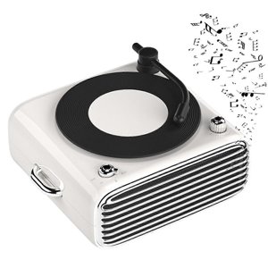 Radio haut-parleur Bluetooth portable, Mini Haut-parleur Bluetooth sans fil Multifonctionnel Surround Sound Bluetooth compatible5.0 Lecteur d'enregistrement de vinyle Haut-Parleur