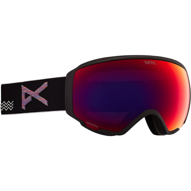 Anon Women's WM1 Goggles with Spare Lens and MFI Mask, Waves / Perceive  Sunny Red