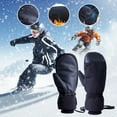 thumbnail image 2 of Ski-Gloves for Men Women, Winter Warm Mittens Water-Repellent Windproof for Cold Weather, Snowboarding, Driving,Cycling ,Color:Black, 2 of 8