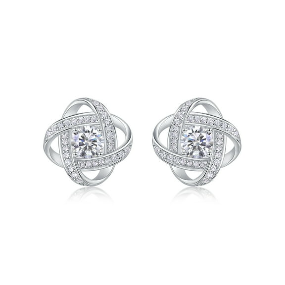 0.5ct*2pcs/S925 Silver Moissanite Earrings, Temperament and Fashion, Party, Engagement, Wedding, Anniversary, Wedding Day, GRA Certificate, 18K Platinum Plated