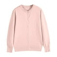 thumbnail image 5 of Womens Cardigan Lightweight Button Down Solid Color Long Sleeve Knit Sweater Coat Crew Neck Open Front Casual Loose Fit Thin Cover Up Sweaters for Women Pink XL, 5 of 5