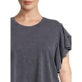 thumbnail image 4 of Terra & Sky Women's Plus Size Flutter Sleeve Knit Top, 4 of 5