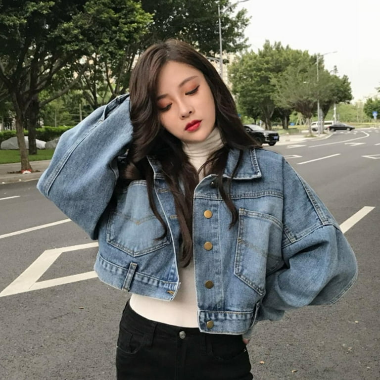 Korean denim shop jacket outfit