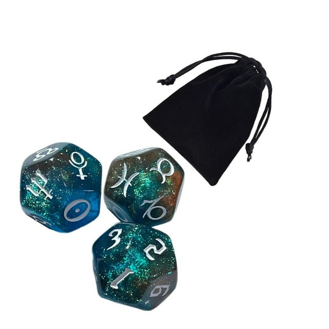 kurtrusly 3 Pcs dés Astrologiques en Acrylique dés de Constellation pour Cadeaux Style D