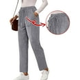 thumbnail image 7 of WULMLEO Corduroy Pants for Older Women Elastic High Waisted Pull On Soft Comfortable Loose Fit Slacks with Pockets Gray M, 7 of 7
