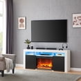 thumbnail image 5 of Lenexa 68" TV Console Table for TVs up to 75", Media Console Table Entertainment Center with RGB LED Lights and 2 Storage Cabinets, White w/ Black Doors, 5 of 6