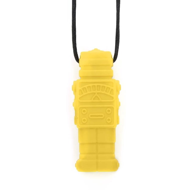 Mordedor Con Forma De Robot De Silicona Para Bebé, Collar Con Colgante Para Masticar, Palo Para Dentición
