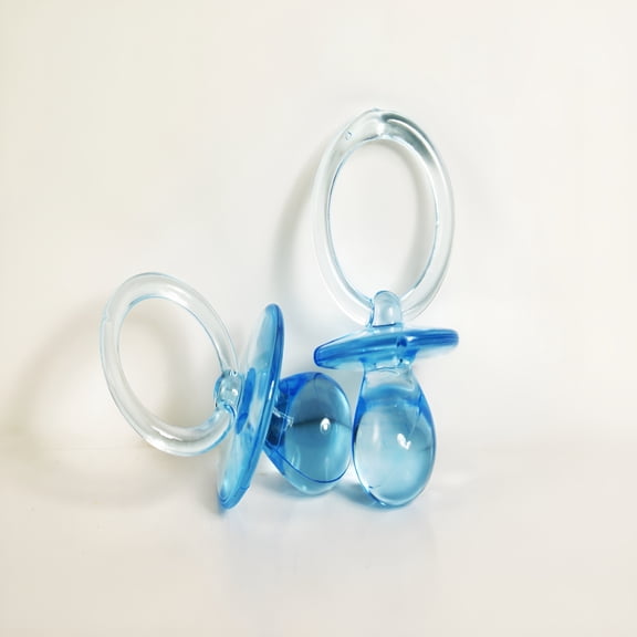 BESTSKY 2-1/2" Mini Clear Pacifiers Baby Shower Game Party Decoration Favors (Blue,12Pcs)