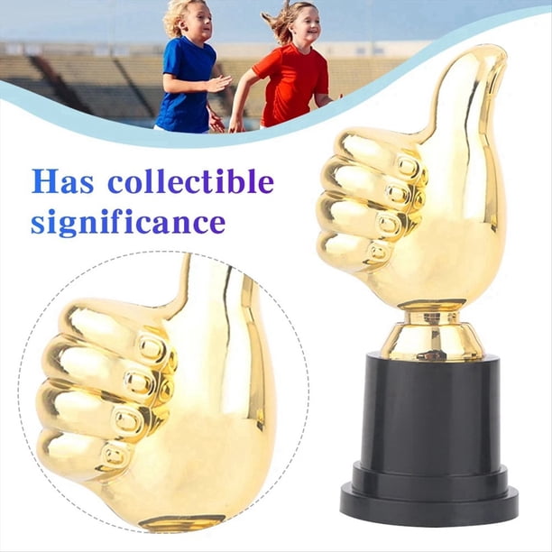 10 Piezas de Trofeos de Pulgares de Plástico Dorados, Trofeos de Aliento en Miniatura, Premios de Premio para la Decoración del Escritorio del Hogar