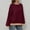 Wine, variant on Womens Oversized Shirts Fashion Striped Color Block Long Sleeve Round Neck Tunic Blouses Relaxed Fit Casual Workout Basic Tees