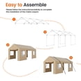 thumbnail image 6 of VENTOPYR Carport 10x20FT Heavy Duty Carport,Portable Car Garage with Side-Opening Door,Roll-up Windows, 6 of 7