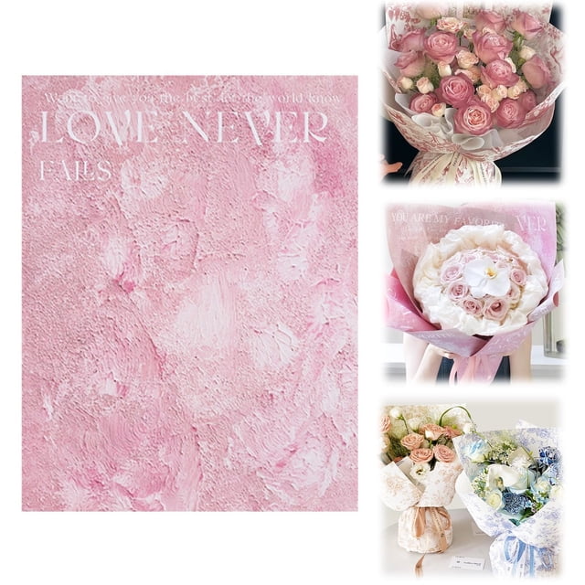 Home Decoration Floral Wrapping Paper Mini Roll White Flowers Gift Wrap Paper For Birthday Wedding Wrapping