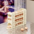 thumbnail image 2 of Wozhuo Refrigerator Egg Holder Stackable Sliding Organizer Transparent Lid Automatic Rolling Rack, 2 of 6