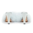 thumbnail image 3 of XYD Women Chic Faux Fur Backless Slides Mules Square Open Toe Sandals Chunky High Heel Slip On Pumps Dressy Shoes Size 12 Blue, 3 of 4