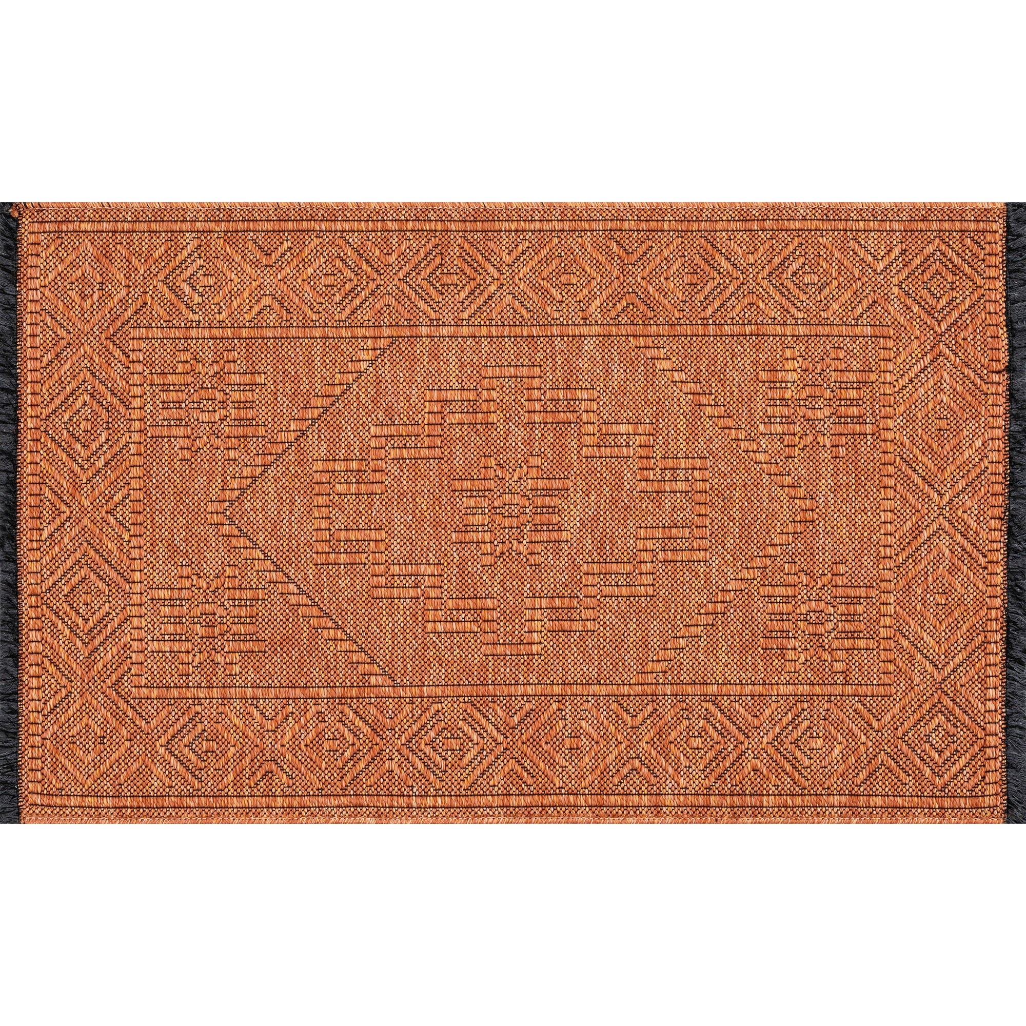 Alma Transitional 2' x 3' Orange and Copper, Machine Washable Polyester & Cotton Indoor Area Rug