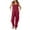 AC-Wine, variant on JURANMO Lighten Sales of The Day, Jumpsuits for Women Loose Fit Sleeveless Strap Playsuit Summer Cotton Linen Bib Overalls Solid Color Onesie Pants with Pockets Green XXL