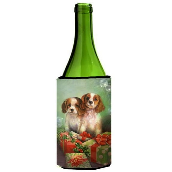 Cavalier Spaniels & Christmas Presents Wine Bottle Can cooler Hugger