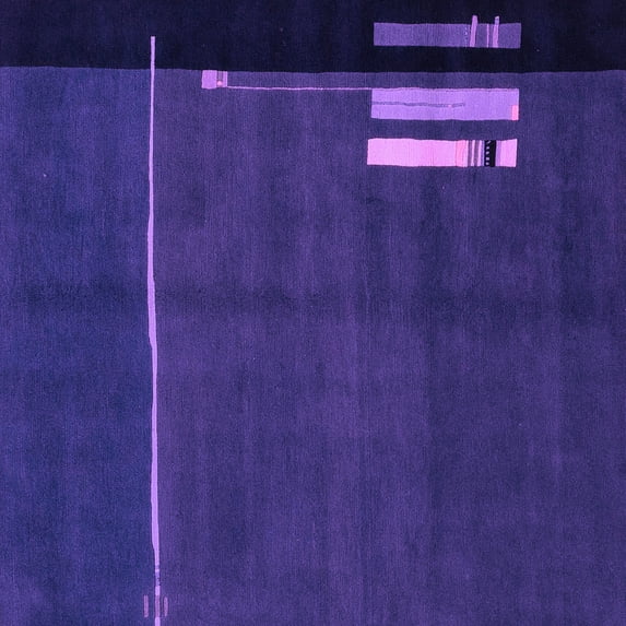 Ahgly Company Indoor Square Abstract Purple Modern Area Rugs, 5' Square