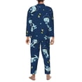 thumbnail image 5 of Bingfone Men'S Pajama Set 2 Piece Loungewear Pjs, Long Sleeve With Pajama Pants-Space Dinosaur, 5 of 9