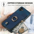 thumbnail image 6 of Nalacover Case for Samsung Galaxy A04E Wallet Case with Card Holder & Zipper Pocket, 360° Rotation Ring Kickstand Premium PU Leather Cover, Shockproof Magnetic Button Flip Stand Phone Case,Blue, 6 of 9