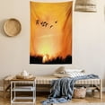thumbnail image 2 of Birds Tapestry, Bird Migration over Desert Autumn View at Sunset Evening Seasonal Picture Print, Wall Hanging for Bedroom Living Room Dorm Decor, 40W X 60L Inches, Orange Black, by Ambesonne, 2 of 5