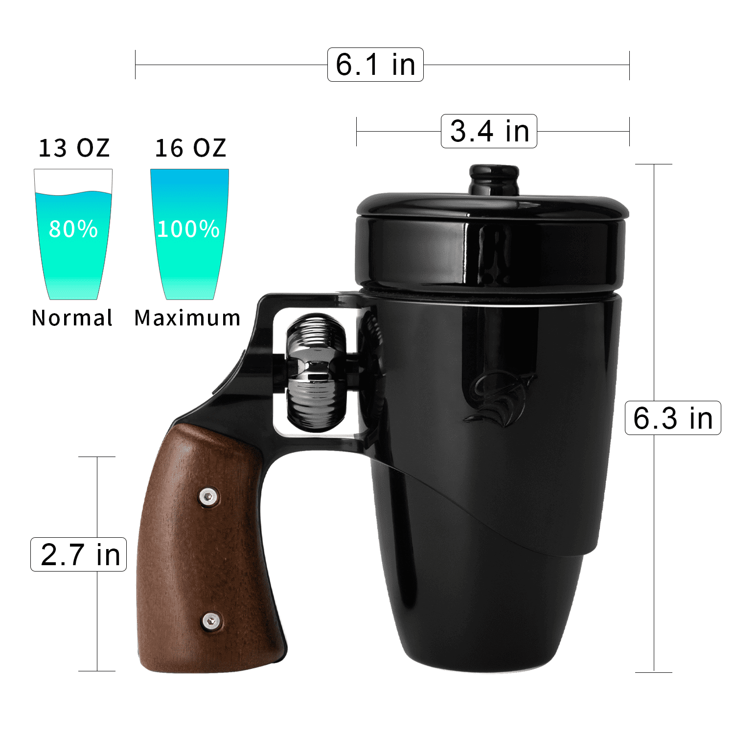 JOINICE Ceramic Coffee Mug,Novelty Coffee Mug for Men,Father's Day Gifts,Birthday Gifts for Dad,Boyfriend(16 oz BLACK)