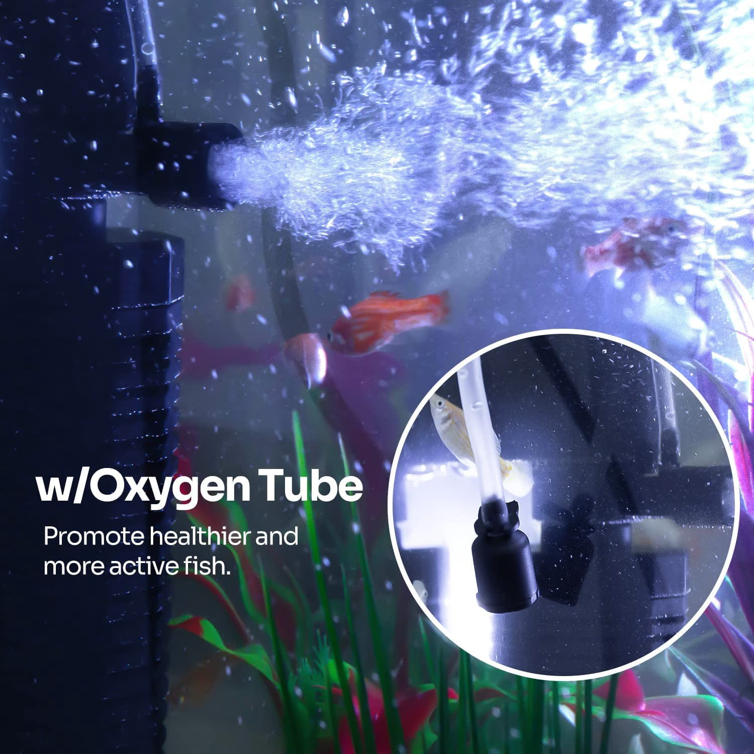 WEINFUN Aquarium Internal Silent Filter, 13W Power with Aeration System, for 10-50 Gallon Tanks