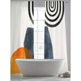 thumbnail image 5 of Bohemian Abstract Sheer Curtains for Living Room Bedroom, Geometric Line Circle Leaves Modern Art Light Filtering Sheer Curtains, Rod Pocket Voile Window Drapes, 2 Panels Set 52"x 84", 5 of 7
