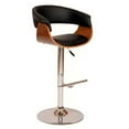thumbnail image 2 of Armen Living Paris Modern Polyurethane Swivel Bar Stool in Cream and walnut, 2 of 2