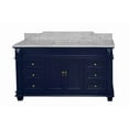 thumbnail image 2 of Elizabeth 60" Single Bathroom Vanity with Royal Blue Cabinet and Carrara Marble Top, 2 of 6