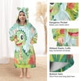 thumbnail image 4 of Wearable Blanket with Sleeves and Pocket Oversized Hooded Sweatshirt 3-14 YR Cute Cartoon Dinosaur M, 4 of 7