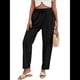 thumbnail image 2 of Pantalones de con Cordón Ajustable para Mujer, Pantalones de Playa de Verano con Cintura Elástica. Negro M, 2 of 10