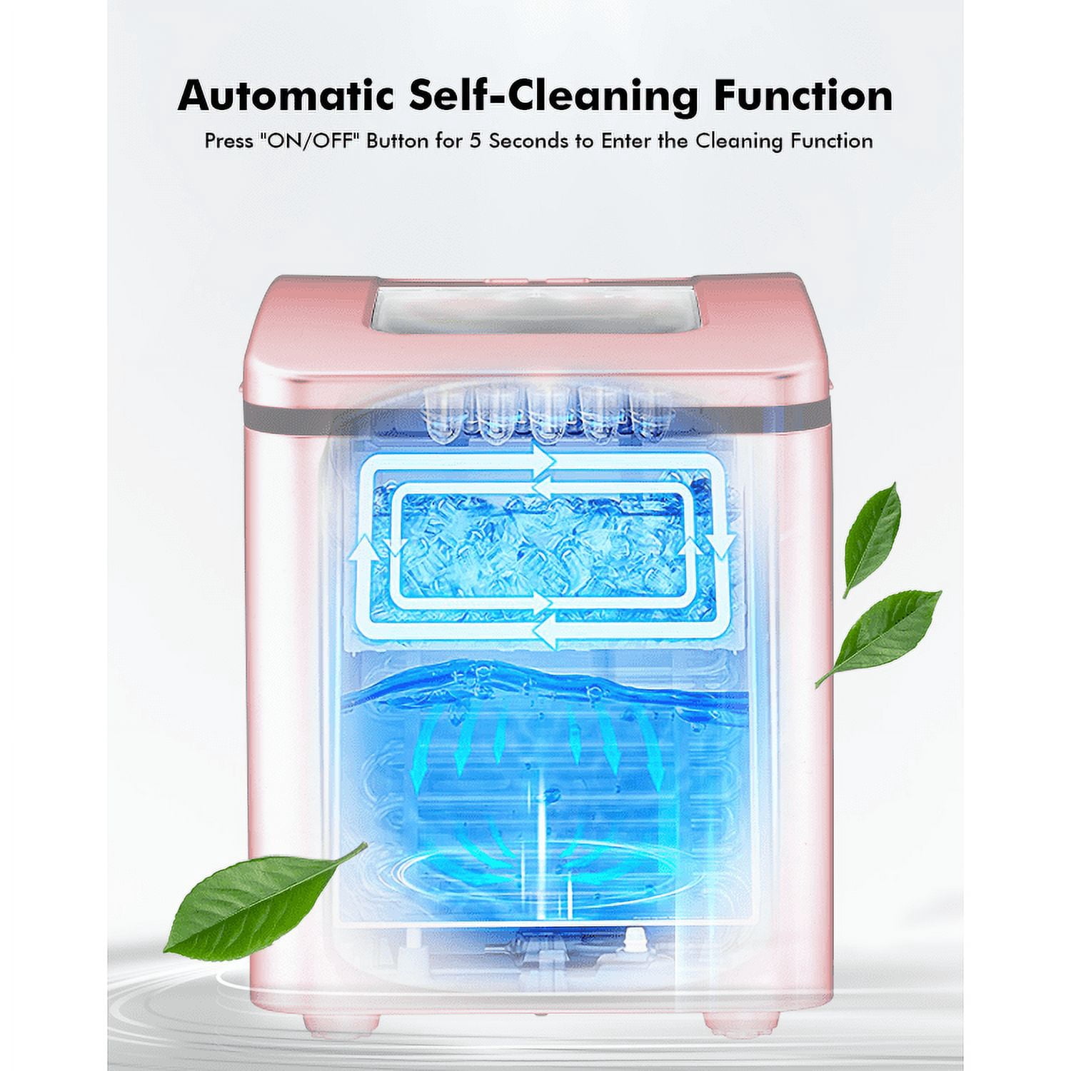 YYAo Big Ice Maker Machine, Ice Cubes Maker, Summer Cooler Machine, Portable Countertop Ice Maker Machine with Scoop-Red
