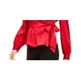 thumbnail image 6 of Nanette Lepore Women's Silk Wrap Peplum Top Red Size 2, 6 of 6