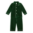 thumbnail image 2 of YunPes Boys Girls Gold Velvet Children's Christmas Button Long Sleeve Shirt + Pants Home Clothes Pajama Set 6 Month Boy Outfits, 2 of 9