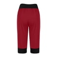 thumbnail image 6 of Frostluinai Capri Leggings for Women Mid Waisted Drawstring Soft Workout Capris with Pockets Plus Size Color Block Sweatpants, 6 of 7